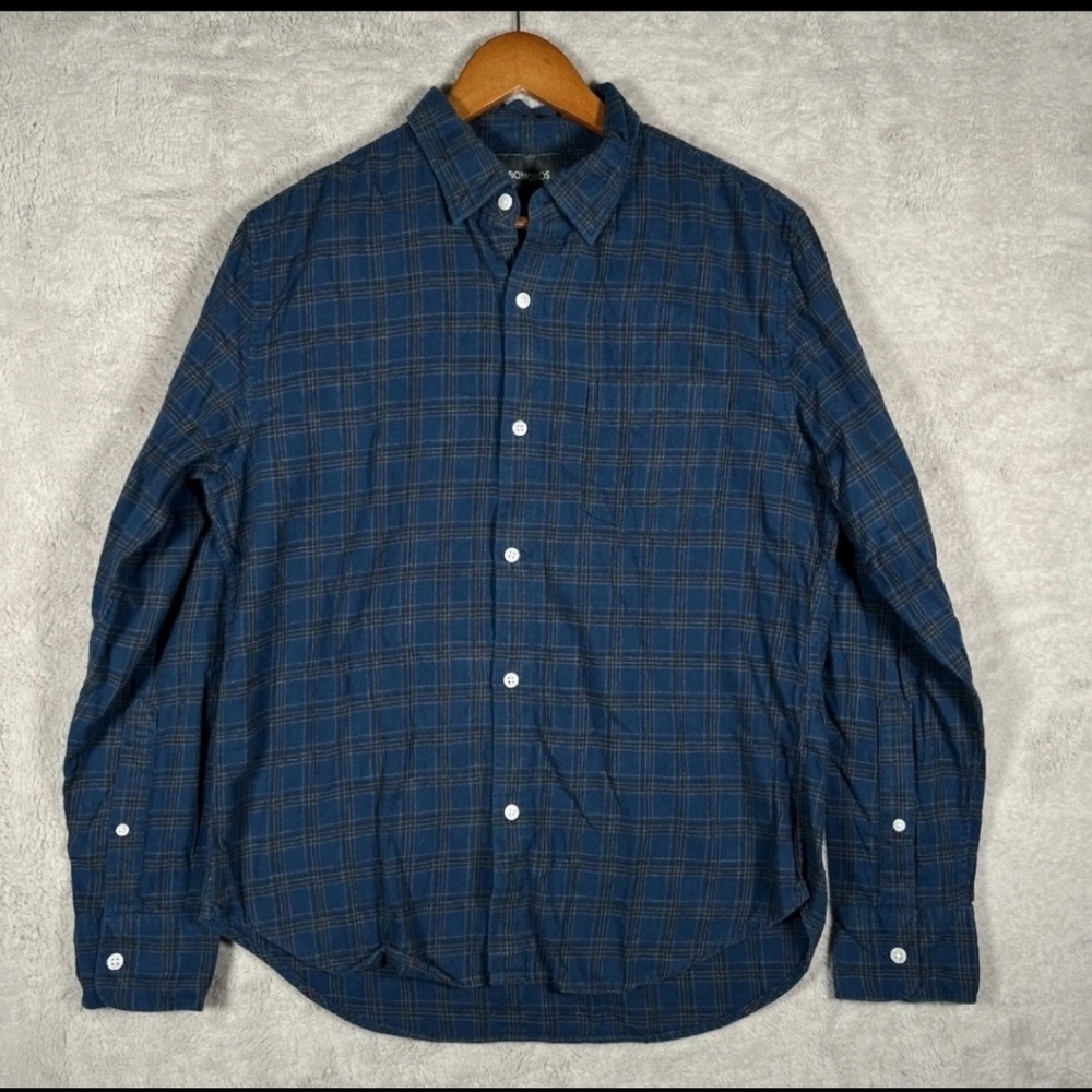 Bonobos Slim Fit Plaid Shirt Blue Long Sleeve medium